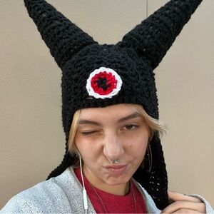 Eye Horn Hat - Crochet Rave Punk Hat